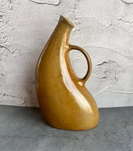 Bend Shape Brown Ceramic Vase