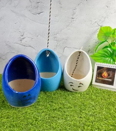 Khurja Pottery Indoor Hanging Ceramic Pots